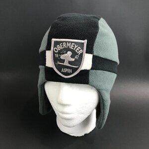 Youth Black/Gray Beanie with Ear Flaps, Obermeyer